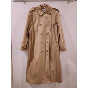 London Fog Maincoats Women's Trench Coat Size 18 REG Double Breasted Beige